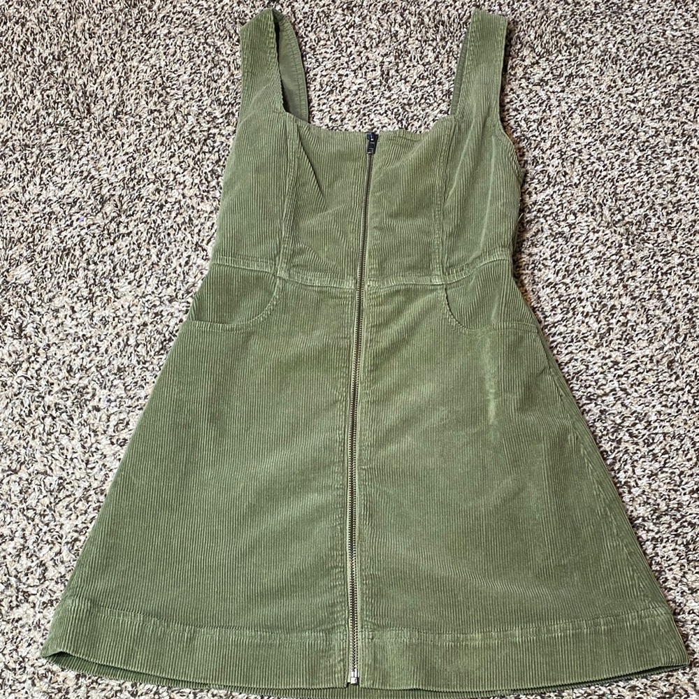 Alice + Olivia Green Corduroy Mini Dress - Picture 6 of 8